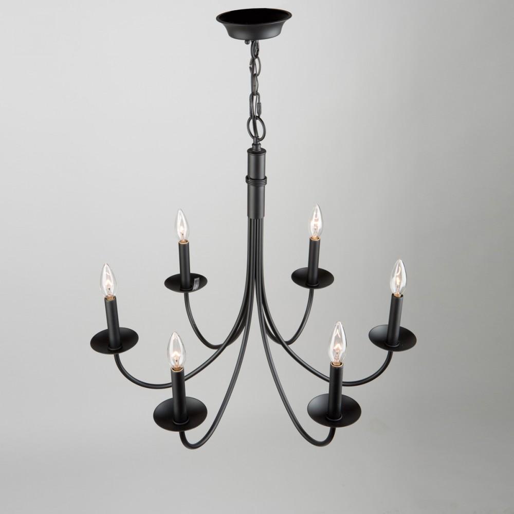MODLAND Light Pro 6-Light Artisan Iron Farmhouse Chandelier, with Matte Black and Barnwood Accents