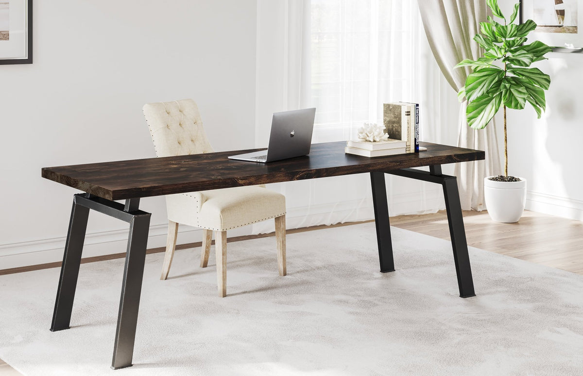 Fulton Modern Industrial Table - Custom Made in USA Solid Hardwood –  James+James