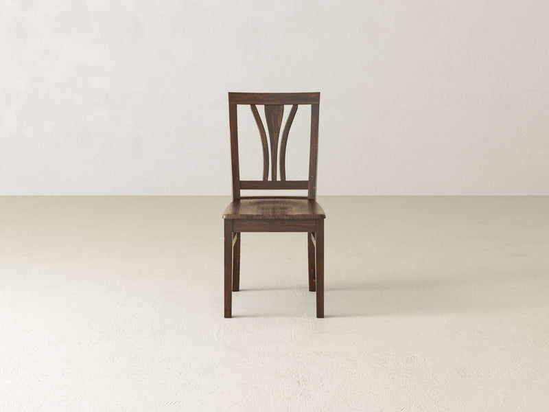 A Brooklyn Dining Chair - Tobacco by James+James with a white background.