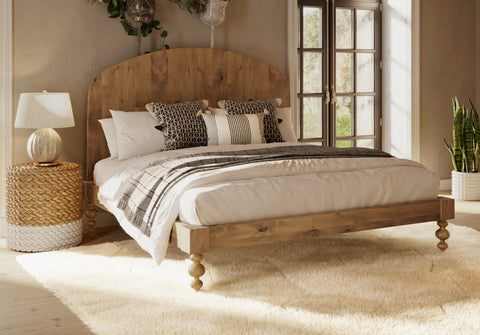Pictured in Harvest Wheat Finish. Pictured with <a href="/products/marlowe-shag-area-rug">Marlowe Rug</a>.