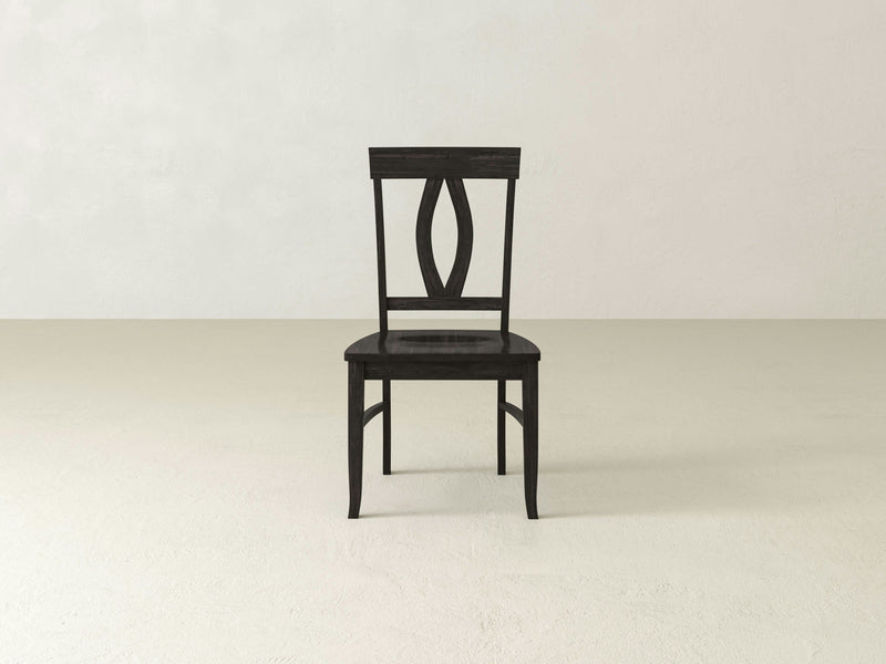 An Elizabeth Dining Chair in Charred Ember from James+James with a white background.