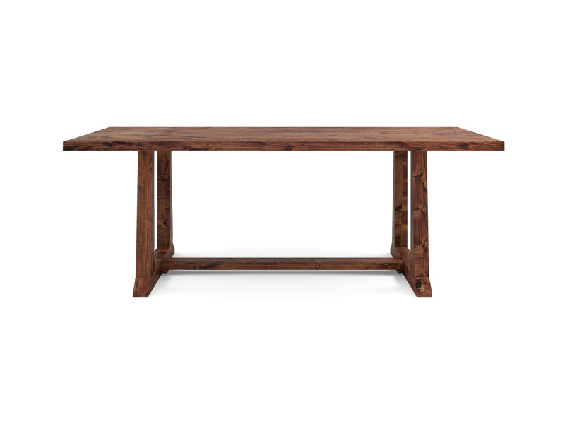 Introducing the Cora Dining Table - Tuscany by James+James, a rectangular wooden table with a flat top and a sturdy, rustic design. This dining table boasts solid construction with a simple framework and beautifully natural wood grain. Its legs form a rectangular base to ensure added stability.