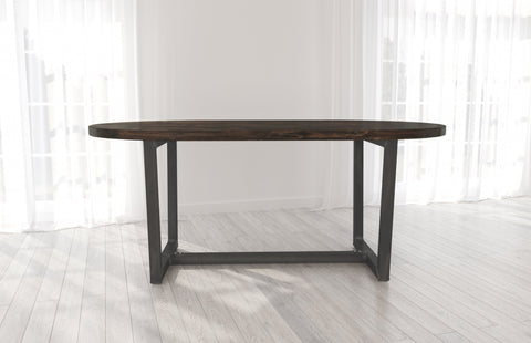 Oval Trapezoid Industrial Steel Table
