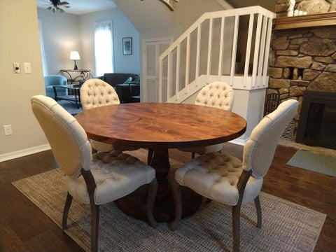 Hardwood Vivien Round Pedestal Table with Customizable Options – James ...