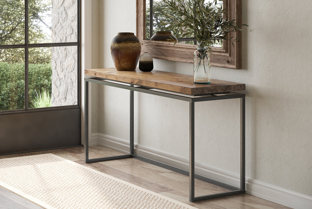 Floating Top Steel Base Sofa Table - American Made