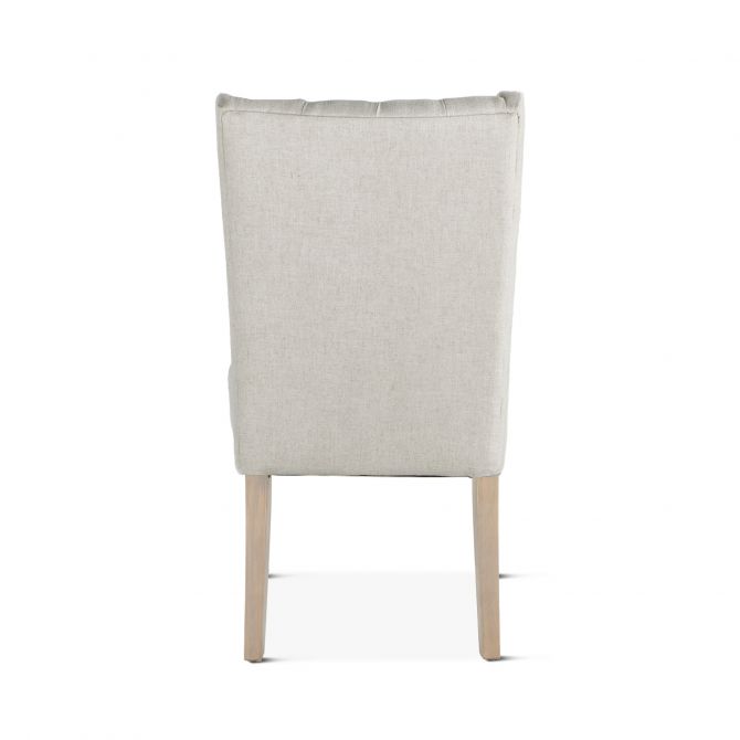 Off White Lauren Tufted Linen Chair James + James James+James