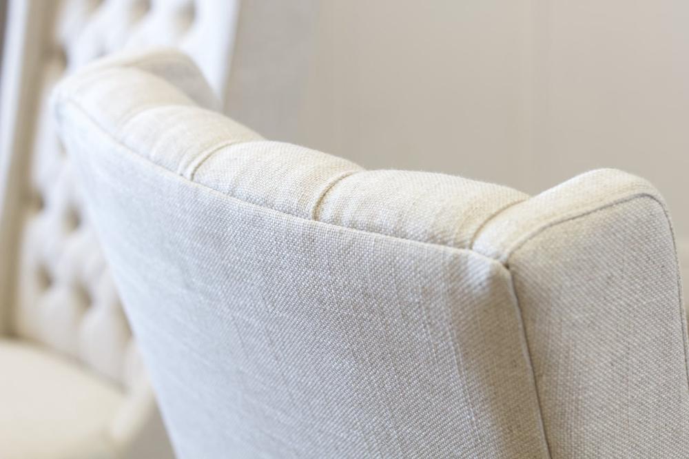 Off White Lauren Tufted Linen Chair James + James James+James