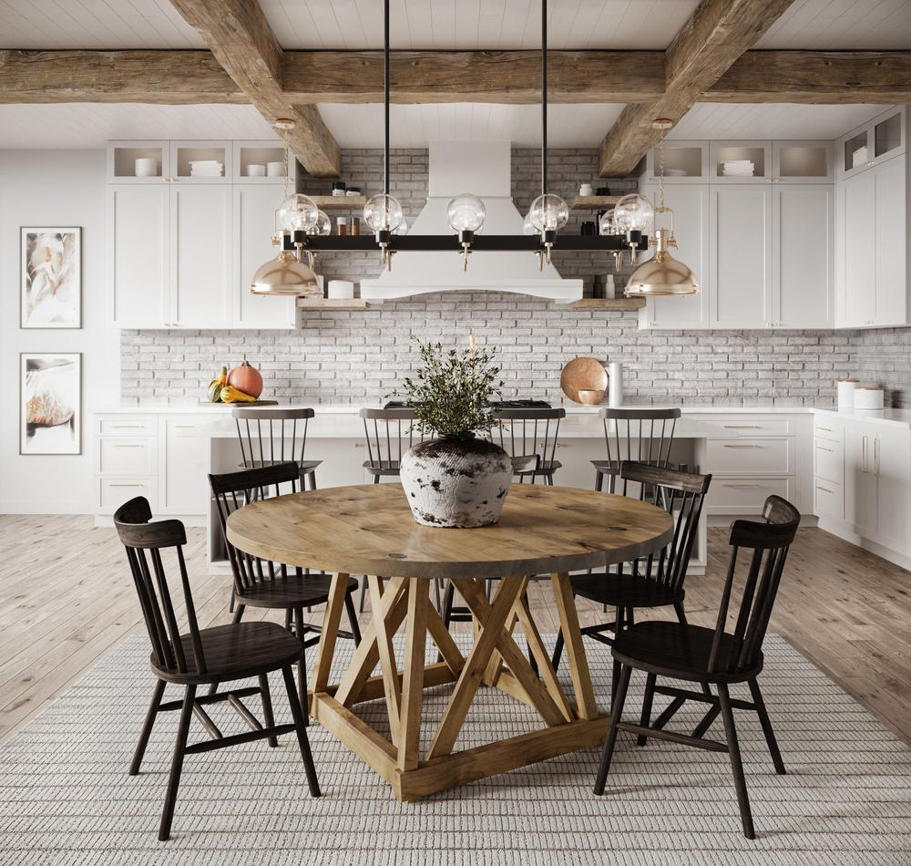 Julia Round Dining Table Solid Hardwood Made in USA James+James