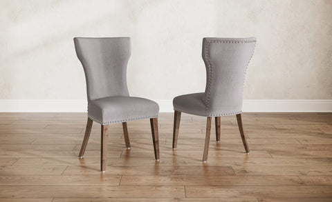 Morgan Linen Dining Chair - Warm Gray