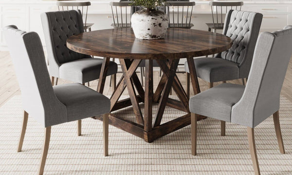 Julia Round Dining Table - Solid Hardwood | Made in USA – James+James