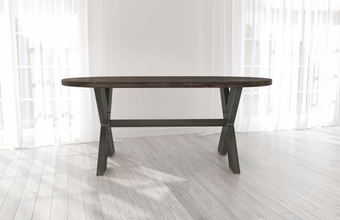 Oval Steel X-Base Table