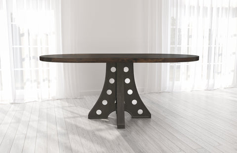 Oval Amelia Industrial Steel Pedestal Table